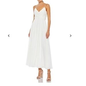 Ieena for MacDuggal Style 2650 White Slip Gown Dress S Cocktail‎ Party Bridal